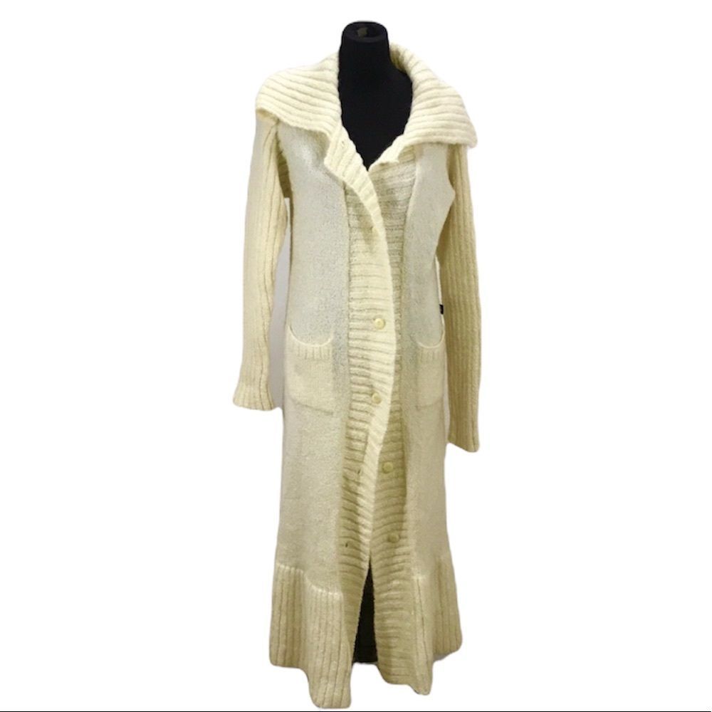 Aerika Full Length Sweater Jacket Cream Size Large